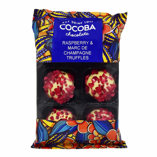 Raspberry and Marc De Champagne Truffles (6 Truffles)